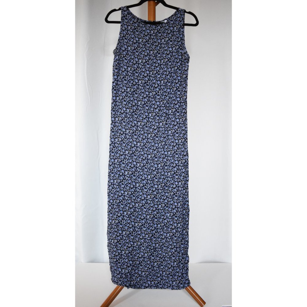 High Neck Sleeveless Floral Maxi Dress